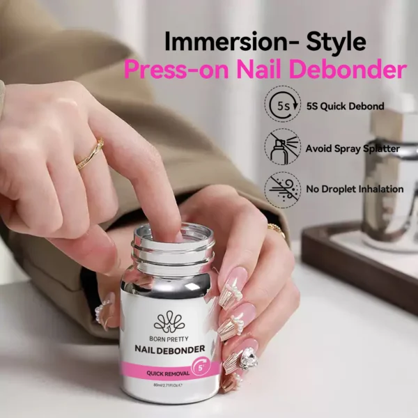 BORN PRETTY 80ml Press-On Nail Debonder 5S Quick Remover False Nail Tips Debonder Removing Glue Faster Dissolve Liquid Manicure - Image 2