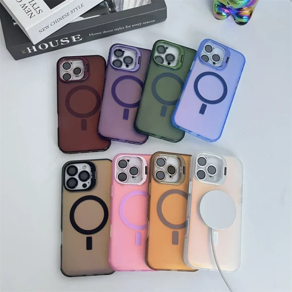 Multi-Functional Magnetic Phone Case with Color Changing and Frosted Effect for iPhone 16 15 14 13 12 11 Pro Max Magsafe Cover - Image 6