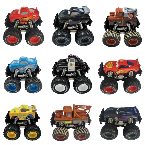 Disney Pixar Cars Big wheel Offroad Metal Cars Lightning McQueen Sheriff Black Storm Jackson Cruz Mater Toy Kids Christmas Gifts - Image 1