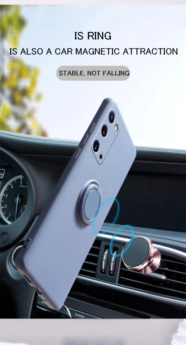 Ring Holder Magnetic Case For Samsung Galaxy S21 S22 Ultra S20 S21 FE S10 Plus Note 20 S9 Plus Soft Liquid Silicone Stand Cover - Image 6