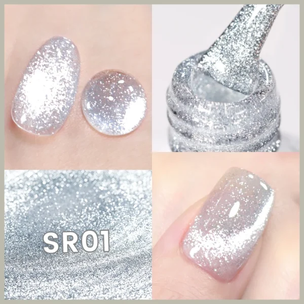 BORN PRETTY Silver Reflective Cat Magnetic Gel Nail Polish 10ml Varnis Semi Permanent Super Sparkle Gorgeous Nail Art Manicure - Image 2