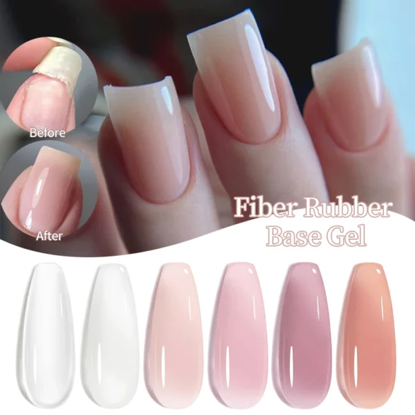 BORN PRETTY Fiber Rubber Base Gel For Broken Nail Repaired Fiberglass Clear Quick Building Soak Off UV Construction Gel Varnish - Image 6