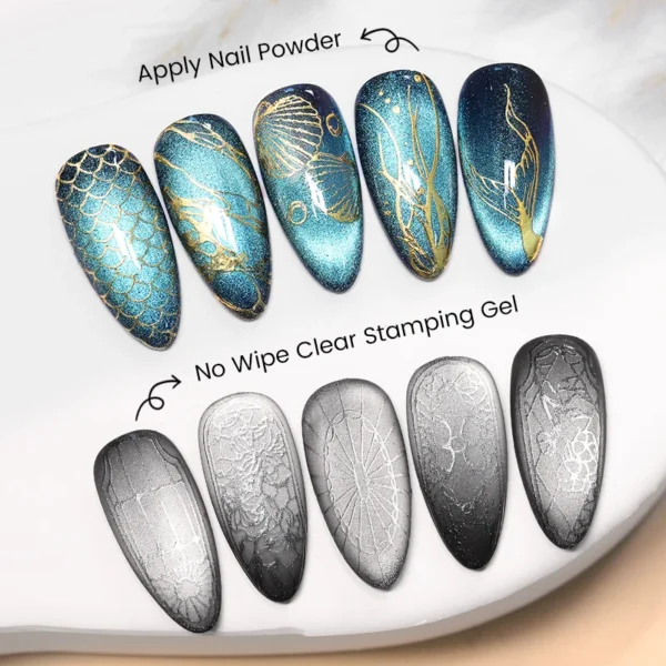 BORN PRETTY 5ml Magician Stamping Top Coat No Wipe Clear Stamping Gel For Apply Nail Powder Transparent DIY Manicure Print Tool - Image 4