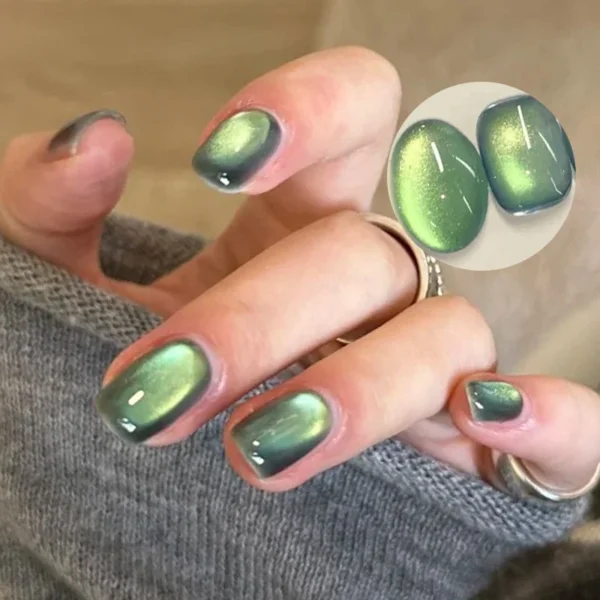 BORN PRETTY 10ml Christmas Green Colored Cat Magnetic Gel Nail Polish Auroras Ultra Shine Soak Off UV Nail Art Syrup Varnish - Image 5
