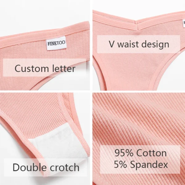 5Pcs/Set Women Cotton Brazilian Panties V Waist Female Underwear Comfortable Underwear Low Rise T-Back Bikini Girls Lingerie New - Image 5