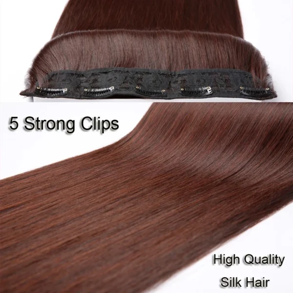 Synthetic 5 Clips One Piece Thicken Hair Extension Long Striaght Hairstyle 16Inch 20Inch 24Inch Black Brown Hairpiece for Women - Image 4