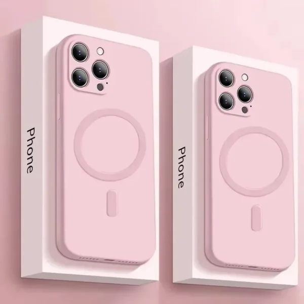 Liquid Silicone Case For iPhone 16 17 15 14 13 12 11 Pro Max Plus Mini Air For Magsafe Magnetic Wireless Charge Soft Cover funda - Image 5