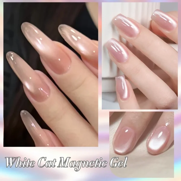 BORN PRETTY 10ml Flow Light White Cat Magnetic Gel Nail Polish Ultra Shine Soak Off UV Gel Mirror Glass Bead Gel Nail Art - Image 5