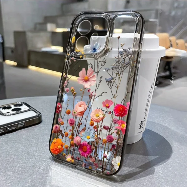 Abstract Plants Flower Phone Case For iPhone 16 Pro Case iPhone 13 15 14 11 12 17 Pro Max 7 8 Plus XR 16e XS SE Clear Soft Cover - Image 3
