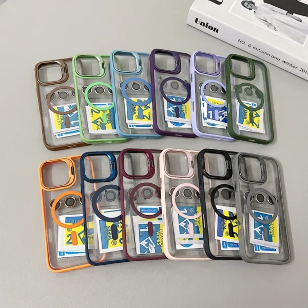 Luxury Magnetic Shockproof Phone Case For iPhone 16 15 14 13 12 11 Pro Max 16 Plus For Magsafe Stand Glass Lens Protector Cover - Image 6