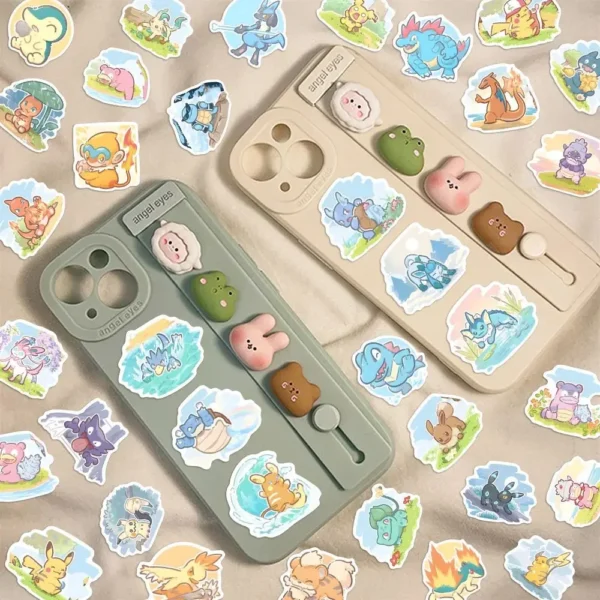 63pcs Pokemon Anime Stickers Pikachu Laptop Skateboard Suitcase Kawaii Sticker Guitar Phone Cartoon Kid Gift Toys - Image 5