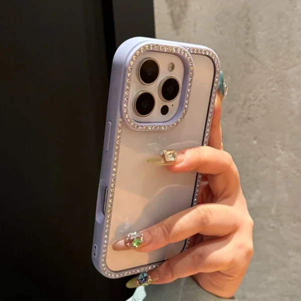 Luxury Transparent Diamond Jewelled Phone Case For iPhone 11 12 13 14 15 16 17 Pro Max Plus Air Glitter Bumper Back Cases Cover - Image 2