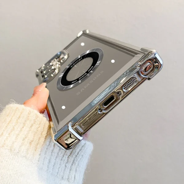 Luxury Plating Magnetic Wireless Charge Case For Samsung S25 S24 Ultra S23 FE S22 Plus Clear Shockproof Camera Protection Cover - Image 5