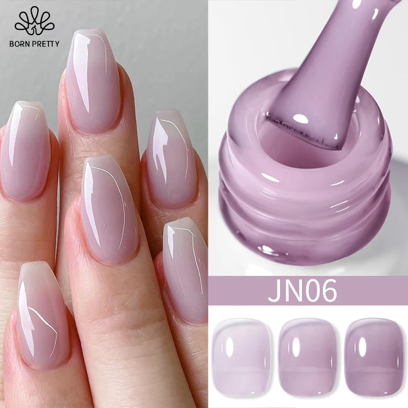 kf-S679c6dc94da14261917ca130e145d3cdz BORN PRETTY Purple Jelly Nude Gel Nail Polish 10ml Translucent Clear Gel Polish French Manicure Milky Natural Transparent Gel - Image 1