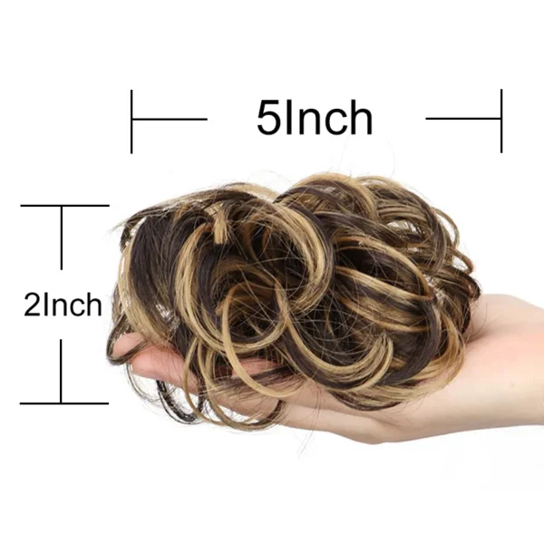 Synthetic Messy Bun Hair Piece Hair Bun Curly Wavy Chignon Ponytail Hair Extensions Hair Accessories for Women Wedding - Image 3