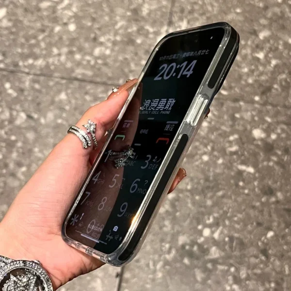 Luxury Transparent Airbag Phone Case For iPhone 17 16 15 14 13 12 11 Pro Max Plus 17 Air Contrasting Bumper Shockproof TPU Cover - Image 4