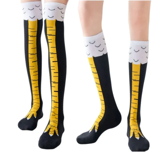 Women Thigh High Stockings Chicken Feet Print Long Socks Over Knee Socks Funny Novelty Socks Cartoon Animal Paws Stockings - Image 4