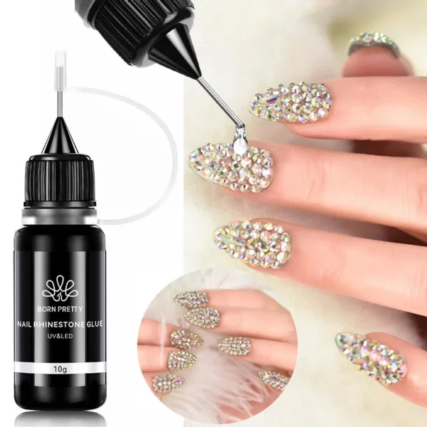 BORN PRETTY 10g Nail Rhinestone Adhesive Glue For Stick The Drill Tranparent Nail Glue Soak Off UV LED Nail Art Gel Varnish - Image 5