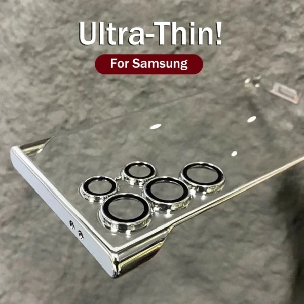 Luxury Plating Frameless Case For Samsung Galaxy S25 S24 Ultra S23 S22 Thin Transparent Camera Lens Protection Shockproof Cover - Image 3