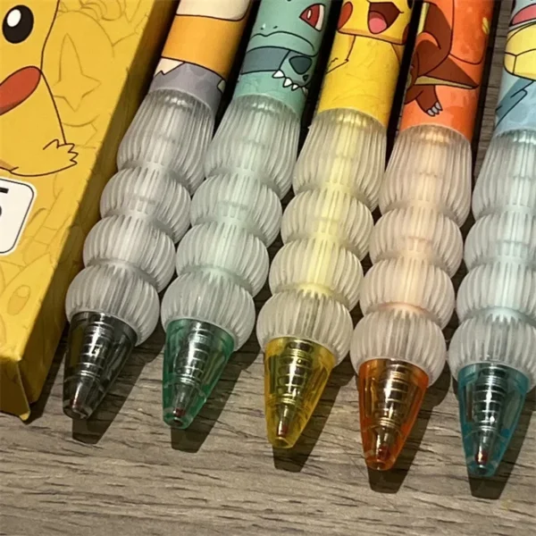 5pcs Pikachu Gel Pen Set Pokemon Ballpoint Pen Cartoon Printing Writing Pen Students Stationery Office Supplies - Image 3