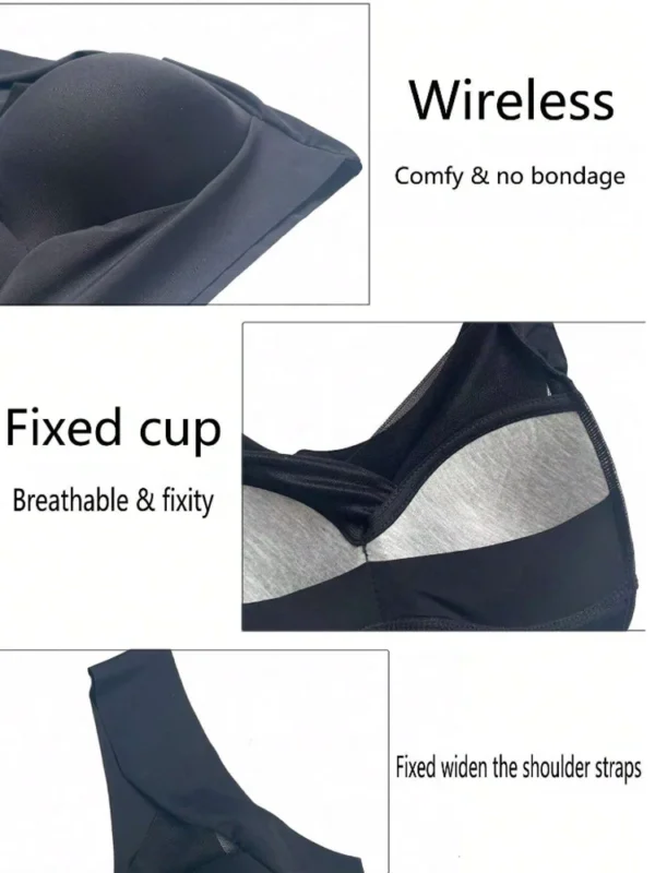 1Pc Women Lace Sport Bras Plus Size Seamless Bra Bralette Backless Lady Brassiere Vest Female Gathers Shock-Proof Wireless L-3XL - Image 5