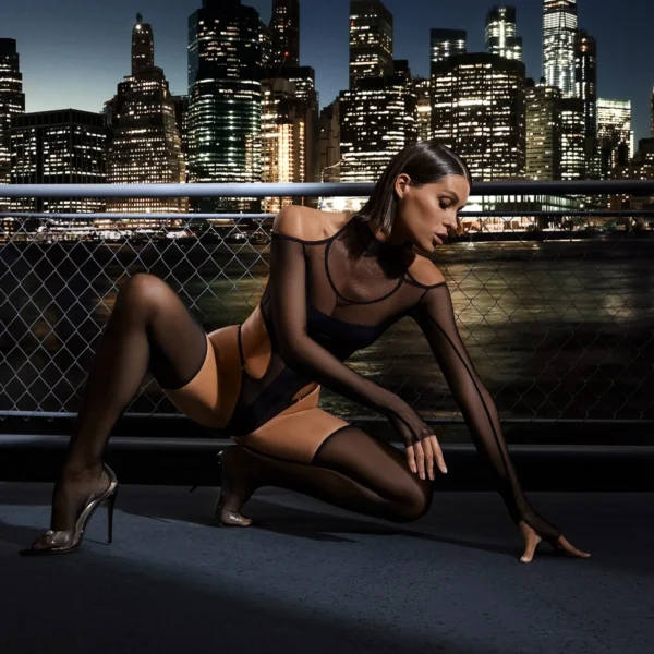 Ellolace Sexy Lingerie To Catch Bodysuit Hollow on Side Off The Shoulder Top Crotchless Body Sissy Youth Girls' Costume Stocking - Image 3