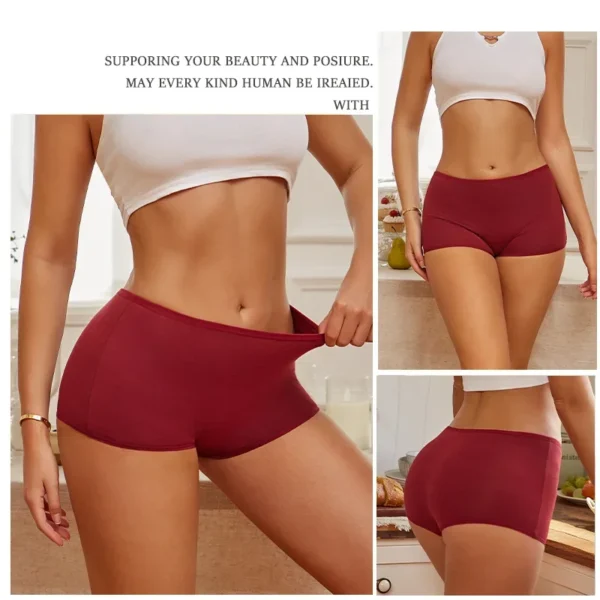 3PCS Women's Cotton Sports Boxers Seamless Panties Underwear Female Solid Color Briefs Cozy Lingerie Intimate Underpants XS-XL - Image 3