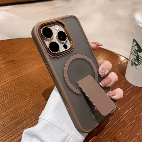 Luxury Magsafe Kickstand Stand Phone Case For iPhone 11 12 13 14 15 16 17 Pro Max Air Plus Magnetic Shockproof Bumper Cover - Image 2