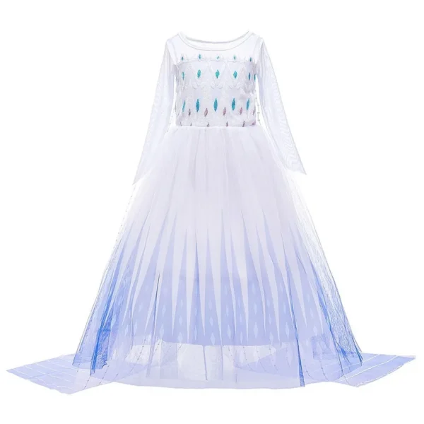 Princess Dress for Girls Elsa Anna Cosplay Costume Kids Jasmine Belle Cinderella Aurora Halloween Christmas Party Elegant Dress - Image 2
