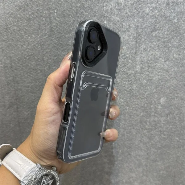 Luxury Card Bag Transparent Phone Case For iPhone 11 12 13 14 15 16 Pro Max Plus X Xs XR Clear Shockproof Bumber Cover - Image 6