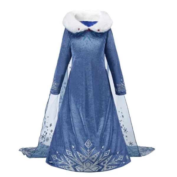 Princess Dress for Girls Elsa Anna Cosplay Costume Kids Jasmine Belle Cinderella Aurora Halloween Christmas Party Elegant Dress - Image 6