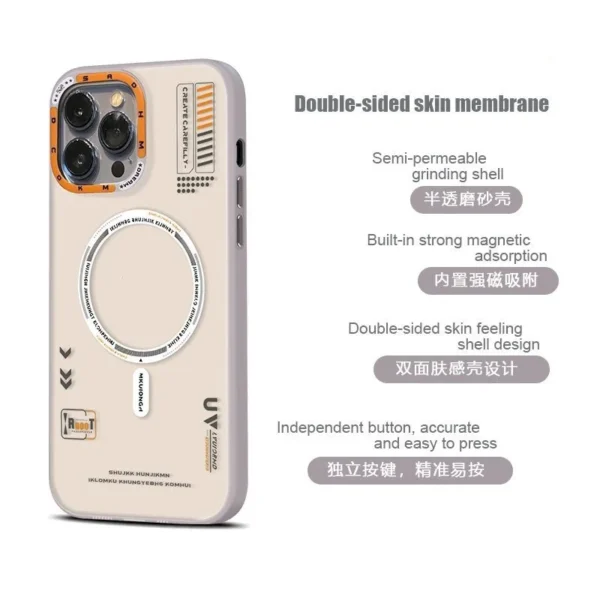 Matte Magnetic Phone Case For iPhone 16 15 13 12 14 Pro Max Magsafe Wireless Charge Frosted Back Metal Lens Frame Buttons Cover - Image 5