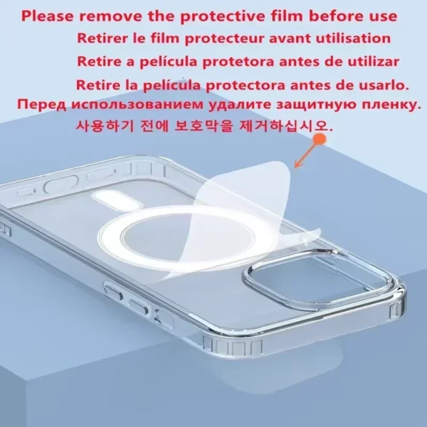 Luxury Clear Magnetic Case For MagSafe For iPhone 16 17 Pro Max 17 Air With Camera Touch Buttons Case Wireless Charging Cover - Image 2