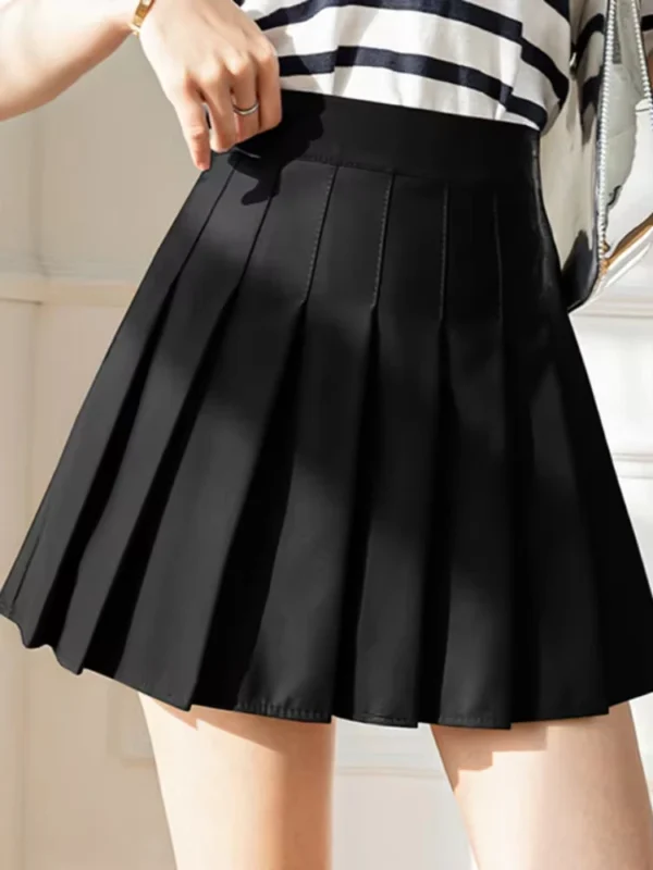 2024 White Women Pleated Skirts Summer High Waist Zipper Girls Dancing JK Mini Skirts Black Fashion Student A Line Faldas - Image 3