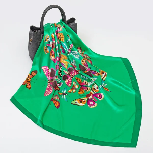 Women Spring Summer Square Scarf 90*90cm Satin Silk Scarves Headscarf Female Foulard Beach Bandana Ladies Neckerchief Hair band - Image 6