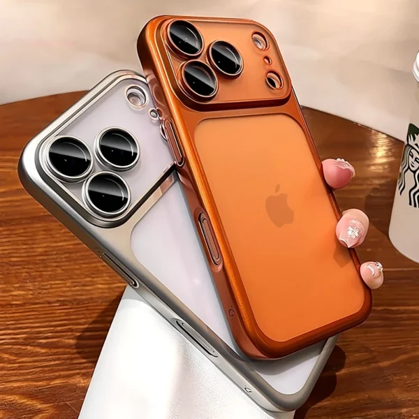 Luxury Matte Electroplate Phone Case For iPhone 12 13 14 15 16 17 Pro Max Plus Air PC Hard Transparent Bumper Cases Cover - Image 2