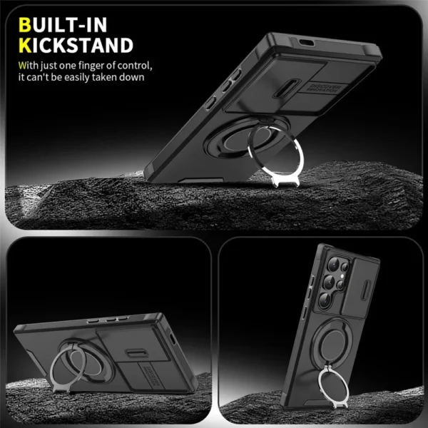 Slide Camera Protection Magnetic Stand Phone Case for Samsung S24 S23 Plus S21 S22 Ultra S20 FE A54 A23 A15 A14 Defender Cover - Image 3