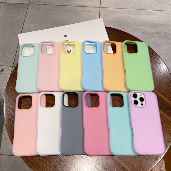 Luxury Candy Color Matte Phone Case For iPhone 11 12 13 14 15 16 17 Pro Max Plus Air Shockproof Bumper Back Cases Cover - Image 2