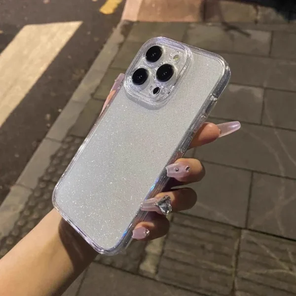 Soft Glitter Transparent Phone Case For iPhone 17 11 12 13 14 15 16 Pro Max 14 15 16 Plus Shockproof Silicone Clear Bumper Cover - Image 2