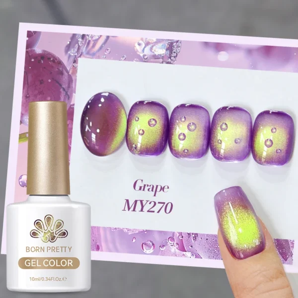 BORN PRETTY 10ml Fruit Green Purple Cat Magnetic Gel Nail Polish 2025 New Whitening Guava Grape Glass Bead Nail Varnish Supplies - Image 6