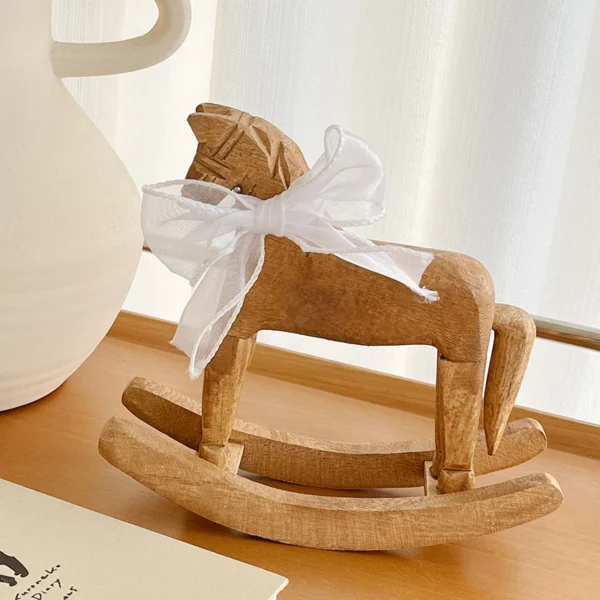 Creative Hand Carved Wooden Horse Series Retro Style Rocking Horse Desktop Decoration Ornament for Friends Commemorative Gift - Image 4