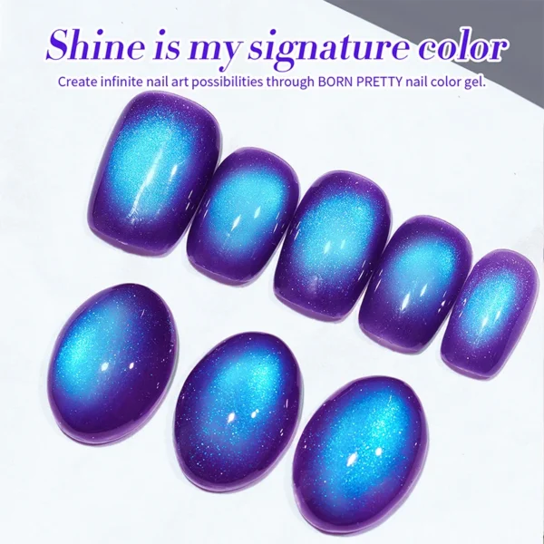 BORN PRETTY 10ml Blueberry Cat Magnetic Gel Nail Polish Summer Fruit Series Green Blue Purple Gel Nails Supplies Manicure - Image 4