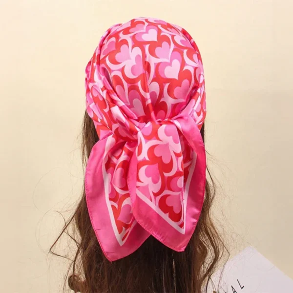 Luxury Silk Feeling Square Scarf Women 2024 Print Satin Neckerchief Spring Hair Band Foulard Bandana Echarpe Tie Shawl Wraps - Image 4