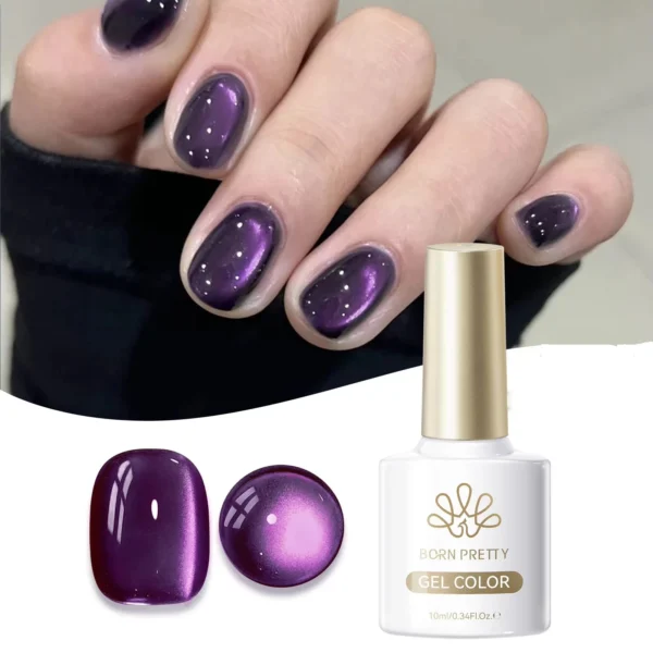BORN PRETTY 10ml Dark Brown Red Glass Bead Cat Magnetic Gel Nail Polish Semi Permanent Soak Off UV LED Varnish Nail Art Salon - Image 3