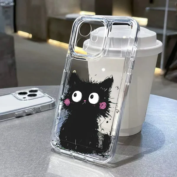 Cartoon Animal Cute Cat Phone Case For iPhone 13 Case iPhone 11 17 12 14 15 16 Pro Max XR 7 8 Plus SE Silicone Soft Clear Cover - Image 4