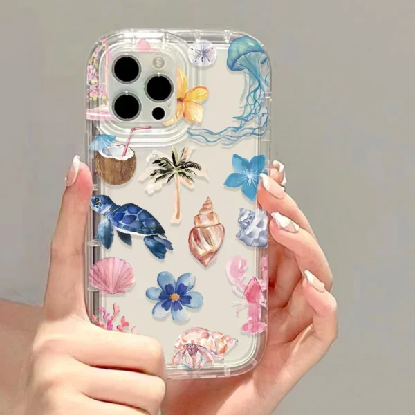 Flower Phone Case For iPhone 17 16 Pro Max Case iPhone 15 13 11 14 12 Pro Max 16E 8 7 Plus XR XS SE Transparent Shockproof Cover - Image 3