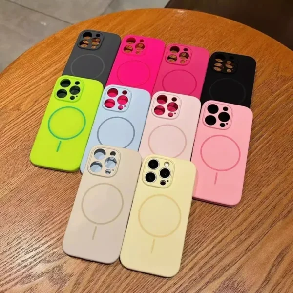 Luxury Magsafe Wireless Charging Liquid Silicone Phone Case For iPhone 12 13 14 15 16 Pro Max Plus Magnetic Bumper Cover - Image 3