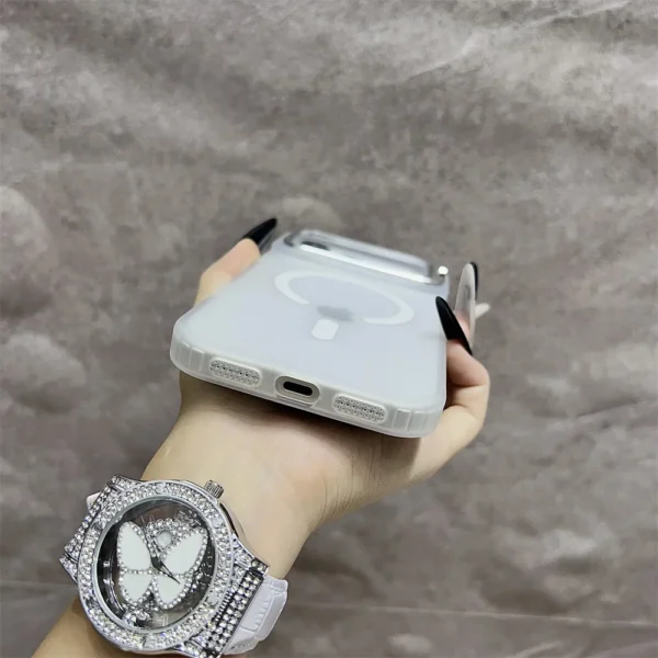 Matte Magnetic Translucent Wireless Charge Stand Case For iPhone 17 Air 16 15 14 13 12 11 17 Pro Max Magsafe Must-Haves Cover - Image 3