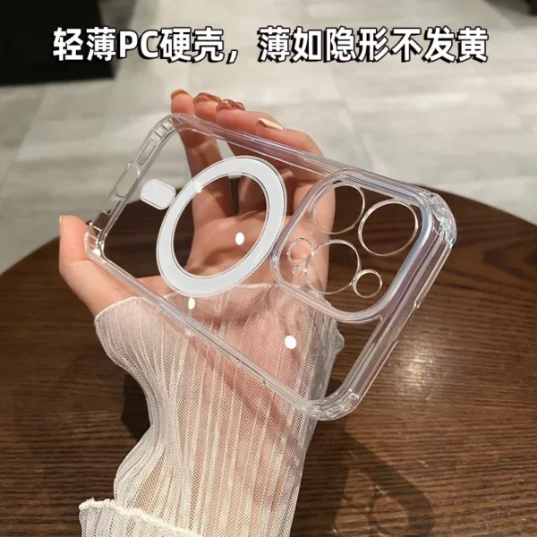 Luxury Magsafe Wireless Charge Transparen Case For iPhone 11 12 13 14 15 16 Pro Max Plus Mini Magnetic Shockproof Bumper Cover - Image 3