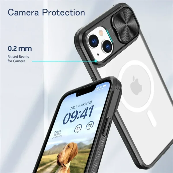 Slide Camera Lens Acrylic For Magsafe Magnetic Wireless Charging Case For iPhone 16 15 14 Plus 13 12 11 Pro Max XR X S 7 8 Cover - Image 5